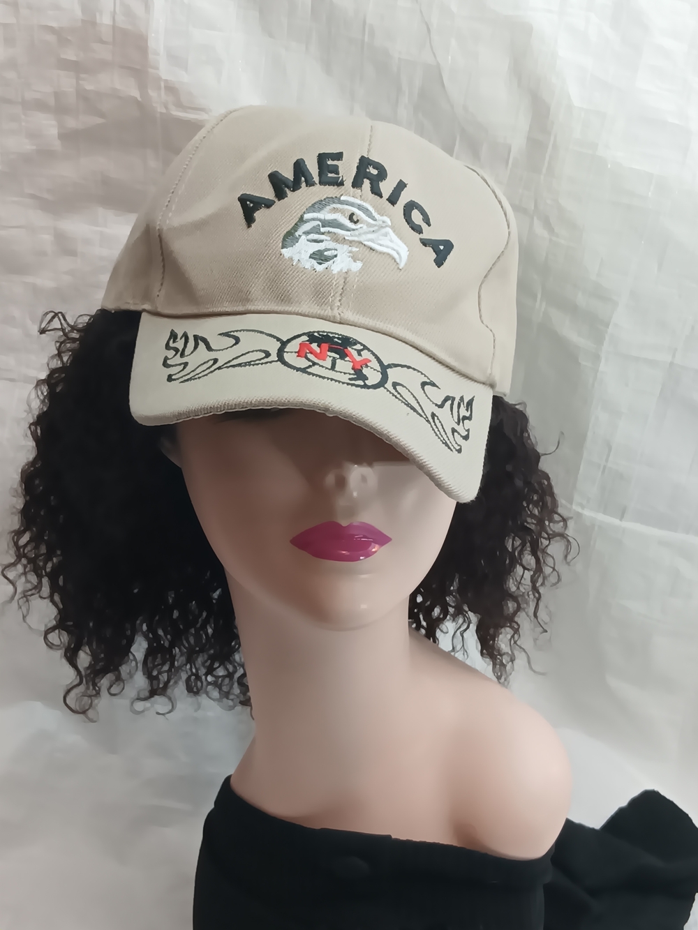 America Eagle Embroidered Beige Baseball Cap